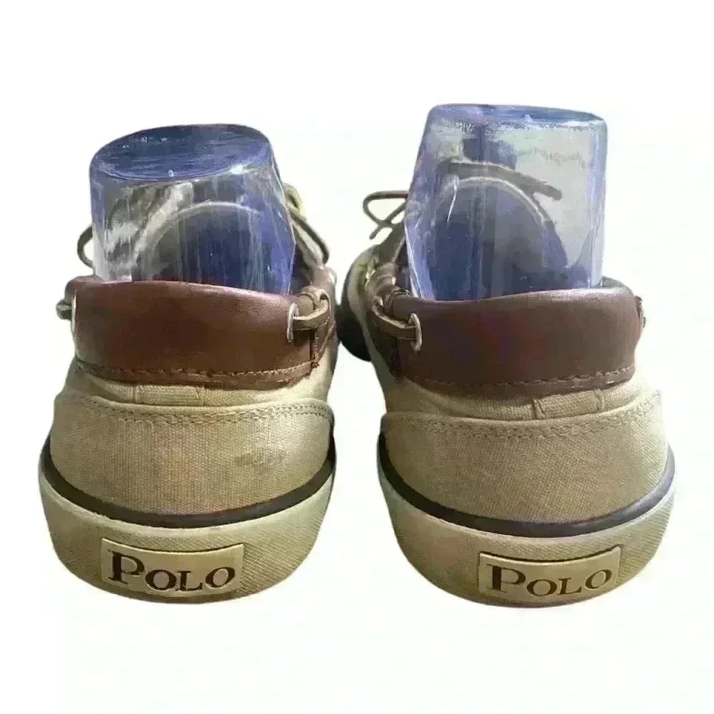 Ralph Lauren Polo Rylander boat shoes canvas/leather mens size‎ 12D